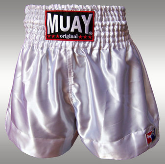 Muay Short Satijn egaal Wit