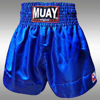 Muay Short Satijn egaal Blauw