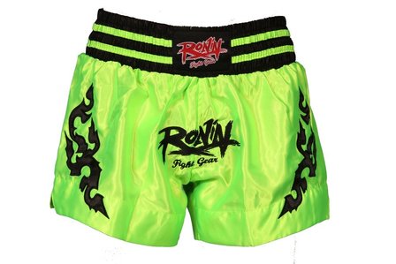 RONIN THAIBOKS SHORT TATTOO - FLUOR GROEN - VOOR