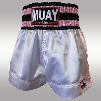 MUAY SHORT WIT-ROZE