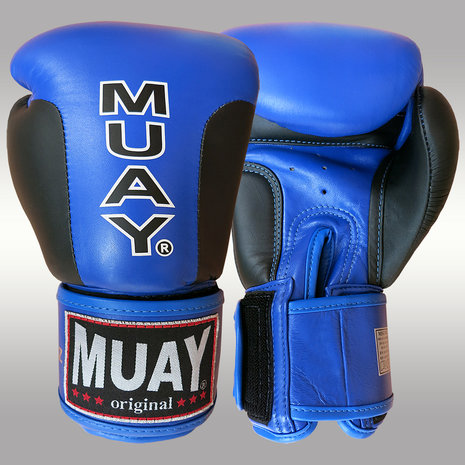 MUAY® Premium bokshandschoenen Zwart/Blauw